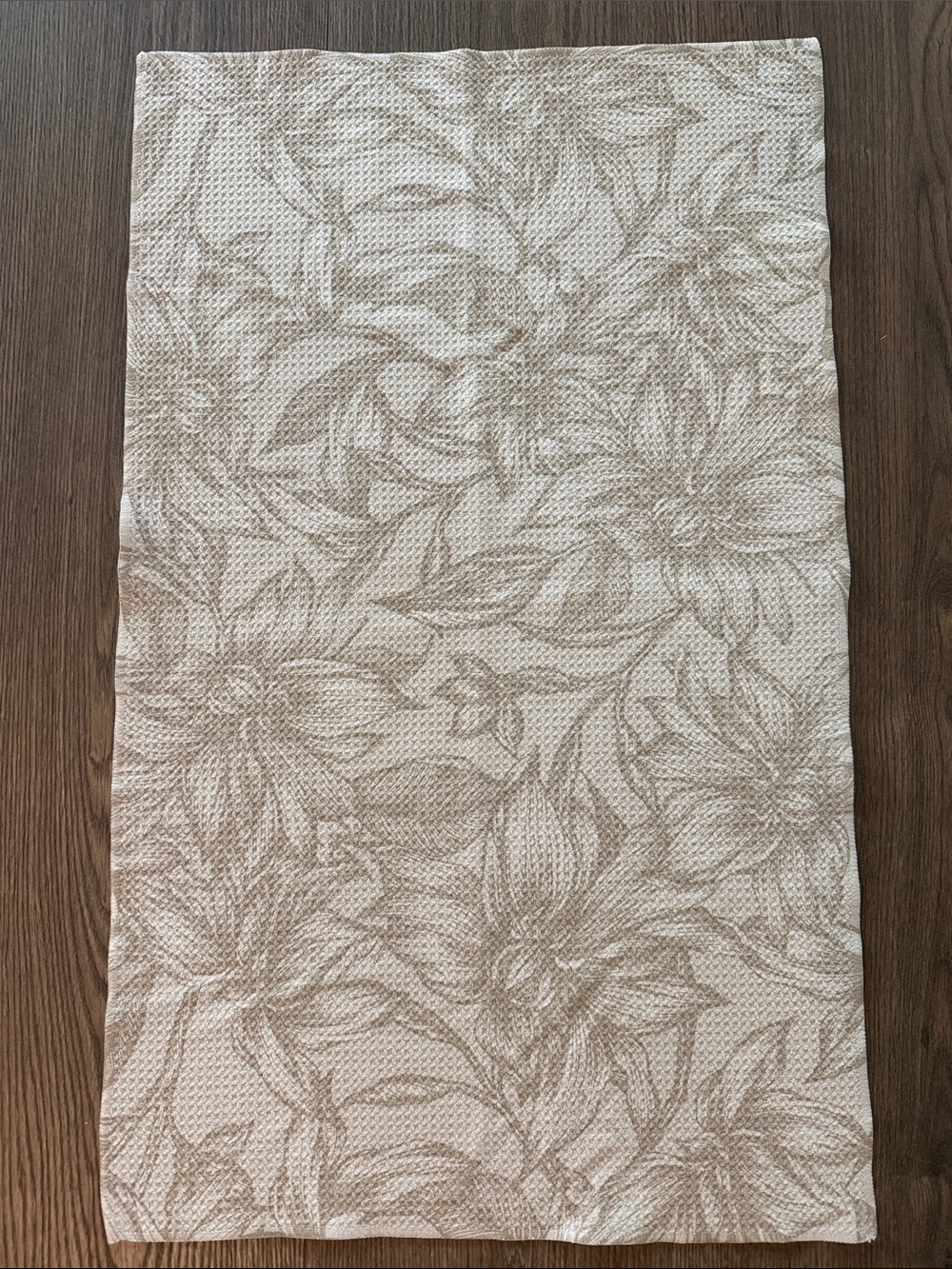 Geometry Kitchen Tea Towel Alba Farmhouse Dish Towel Neutral Floral Beige